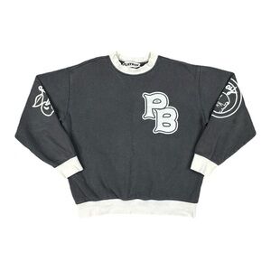 PLAYBOY Charcoal and White Crewneck Sweater